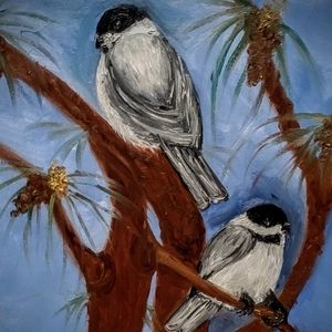 Original Oil Painting - "Winter Buddies"